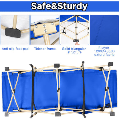 Wenqik 2 Pack 450lbs Max Load Camping Cot for Adults with Carry Bag Portable Folding Outdoor Sleeping Cot Heavy Duty Bed for Traveling Camp Military Office Nap Beach Home Lounging(Royal Blue)