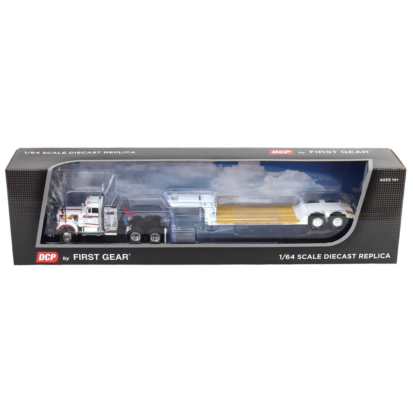 First Gear 1/64 White Western Star 4900 36in Vintage Sleeper w/Rogers Vintage Lowboy Trailer, DCP, 60-1639