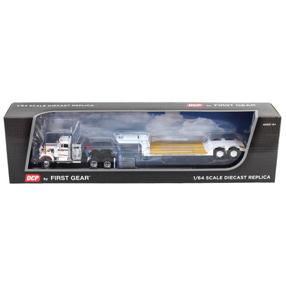 First Gear 1/64 White Western Star 4900 36in Vintage Sleeper w/Rogers Vintage Lowboy Trailer, DCP, 60-1639