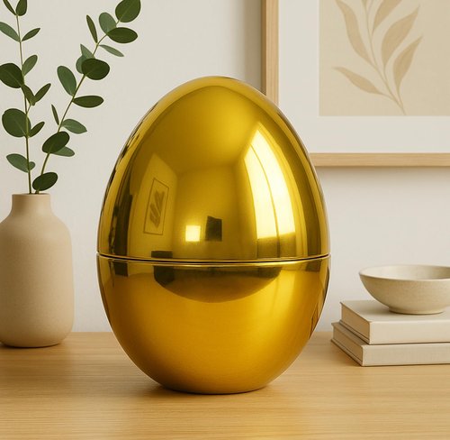 GiftExpress Jumbo Easter Egg - 10" Tall x 7" Wide Extra Large Empty Plastic Eggs - Perfect Kids & Adult Party Toys for Gift Baskets or Egg Hunt Decor - 1 Piece, Gold