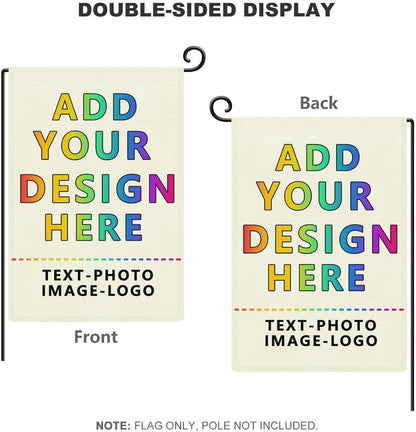 Skiennix Custom Garden Flag - Personalized Outdoor Yard Decor | Double-Sided 12.5x18 & 28x40 Sizes