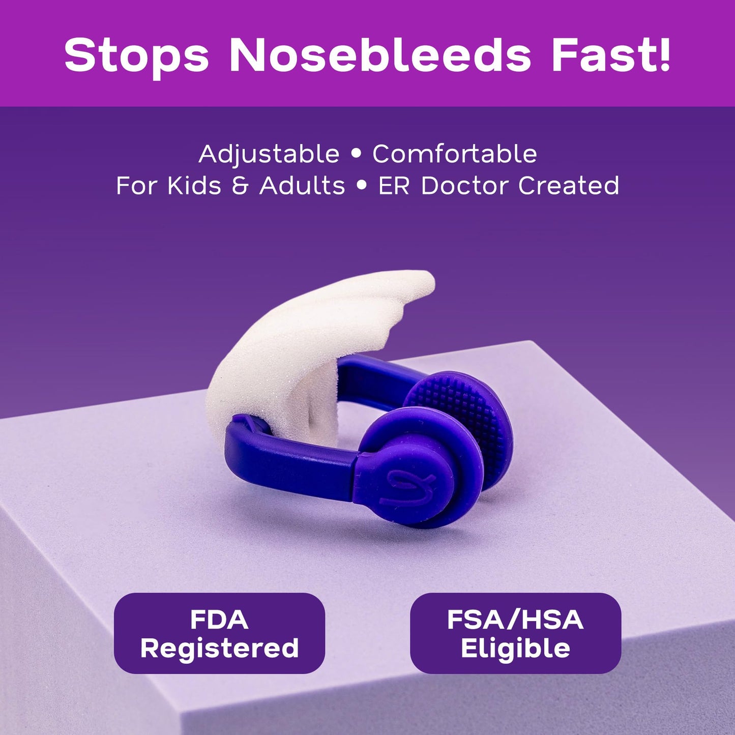 NasaClip Nosebleed Treatment for Adults Aged 14+ – Hands-Free Nasal Relief, Stop Nosebleeds Fast – ER Doctor Designed for Healthcare Pro, Sports & Home Use – 10 Individually Wrapped Reusable Devices