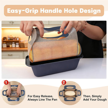 **Regine Switzerland Nonstick Loaf Pan Set - 2-Pack 9 x 5 Inch Bread Pans with Liners for Perfect Baking**