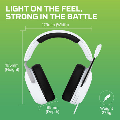 HyperX CloudX Stinger 2 Core - Gaming Headset for Xbox, Lightweight Over-Ear headsets with mic, Swivel-to-Mute Function, 40mm Drivers - White