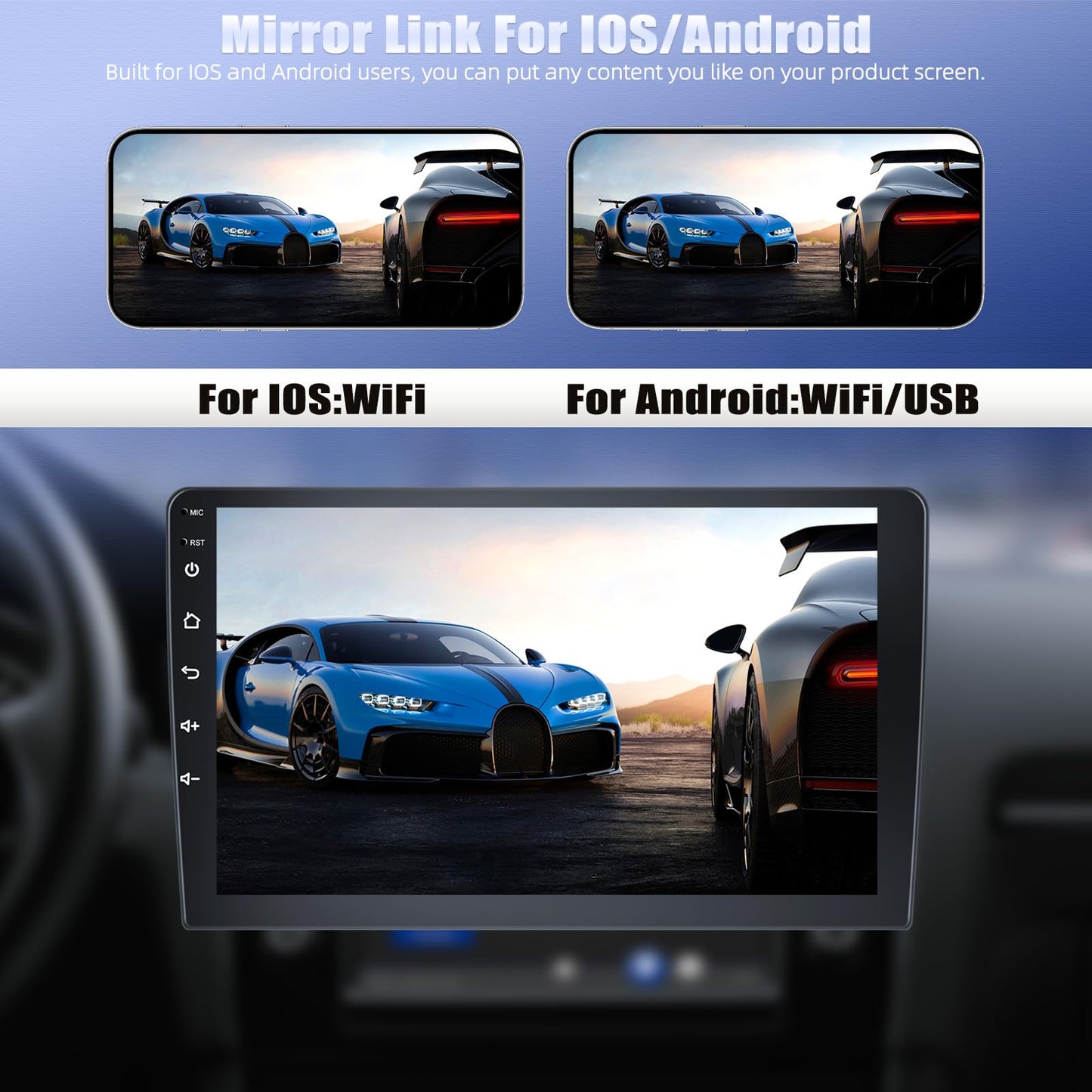 4 Core 2+64G Android 15 Car Stereo for Jeep Compass 2017-2020 with Wireless CarPlay&Android Auto,10.1" Touchscreen GPS Radio with 5G WiFi,Bluetooth,FM RDS,EQ,SWC and Backup Camera