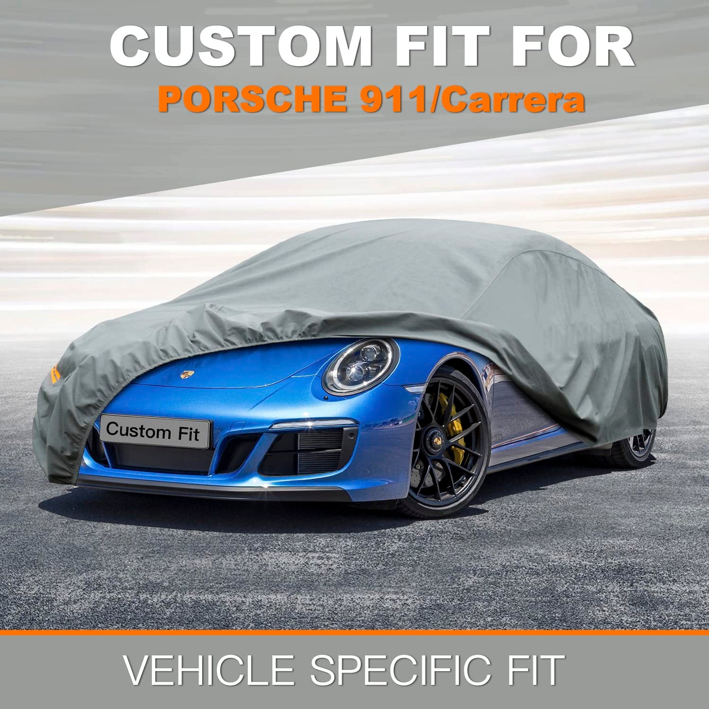 Kayme Heavy Duty Car Cover Custom Fit Porsche 911 991 992 997 996 Carrera S 4S GTS Coupe Convertible Targa, Waterproof All Weather for Automobiles, Full Exterior Covers Sun Rain UV Protection.