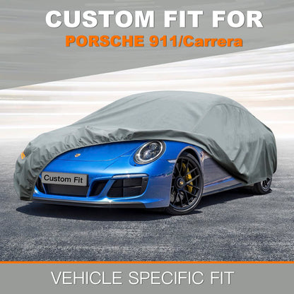 Kayme Heavy Duty Car Cover Custom Fit Porsche 911 991 992 997 996 Carrera S 4S GTS Coupe Convertible Targa, Waterproof All Weather for Automobiles, Full Exterior Covers Sun Rain UV Protection.