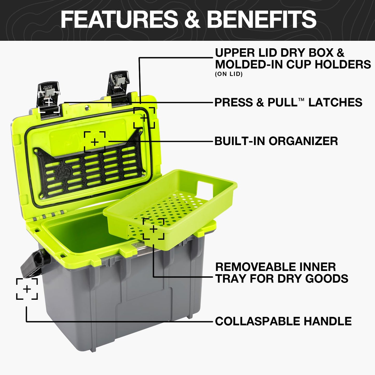 Pelican 14 Quart Personal Lunch Box Cooler (Cement/White)