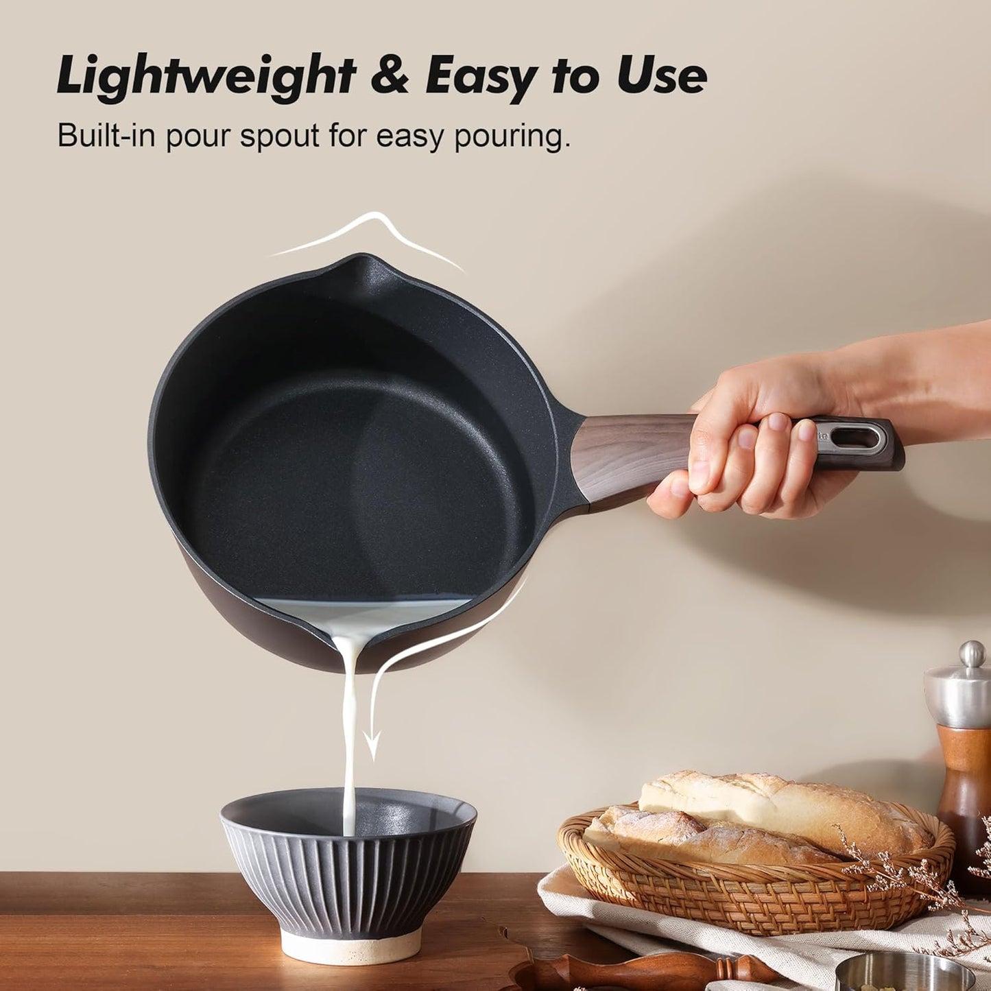 SENSARTE Nonstick Saucepan Set - 2.0 & 3.0 Quart Cooking Pots with Lid | Induction Compatible, Easy to Clean, PFOA Free