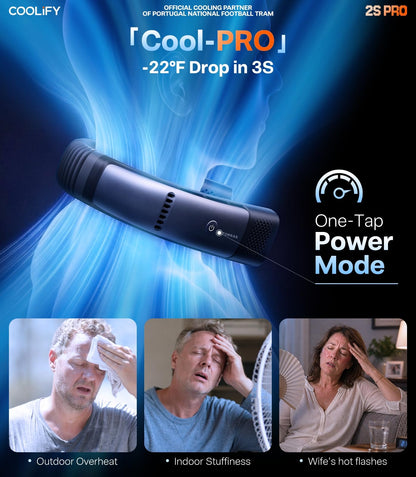 TORRAS Coolify 2026 Neck Air Conditioner 2S PRO, Ice-Feel Semiconductor Cooling Neck Cooler & Personal Air Conditioner for Golf, Travel & Music Festival, Premium Gift for Father Husband Men, Black