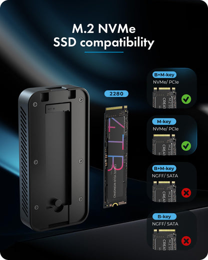 80Gbps M.2 NVMe SSD Enclosure with Cooling Fan, ICY BOX USB4 NVMe SSD Enclosure Compatible with Thunderbolt 5/4/3/USB 4 M-Key Key SSD up to 8TB, Aluminum Alloy Housing