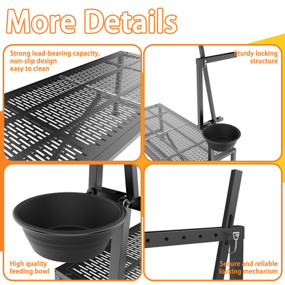 Wepepy Upgrade Goat Milk Stand with Feed Bin, 600lbs Goat Stand for Grooming & Hoof Trimming, 1mm Thick Platform & Anti-Slip Design, Goat Grooming Stand with Firm Head Lock and Adjustable Head