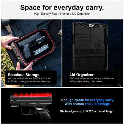 VAULTEK LifePod 20 Full-Size Lockable Weatherproof Case with Built-in Lock, Steel Security Cable, & TSA Handgun Case or Car Safe, Portable Travel Pistol Safe/Titanium Gray
