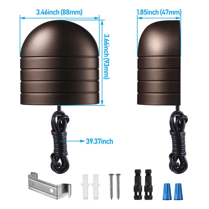 LEONLITE Low Voltage LED Deck Lights, 250LM, CRI90, 12-Pack, Oil-Rubbed Bronze, Model 93082, 3000K, ETL Certified