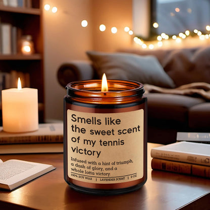 GSPY Scented Candle - Tennis Gifts for Women, Men - Funny Sports Themed Accessories Gifts for Tennis Player, Lover, Team - Funny Fathers Day, Mothers Day, Birthday Ideas for Boy, Him, Female, Mom, Dad