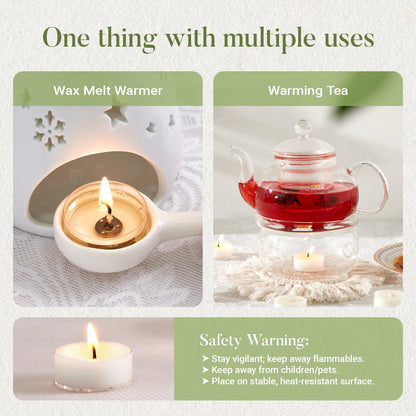 Hypmis Unscented Soy Tea Lights Candles 50 Pack Bulk, 4 Hours Long Burning White Tea Lights,Non-Paraffin, Smokeless, Mini Tealight Votive Candles for Wedding, Table Centerpiece, Christmas Lights
