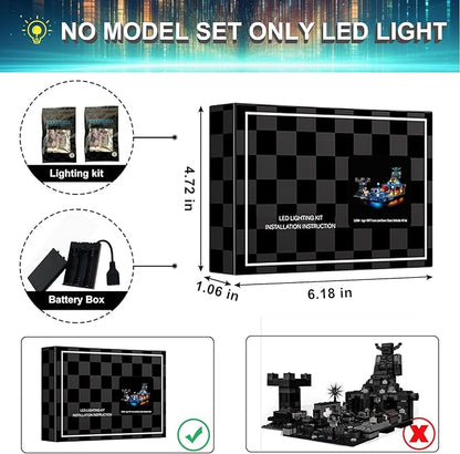 LED Light Kit for Lego 21246 Minecraft The Deep Dark Battle Compatible with Lego 21246 Building Blocks Model(Not Include Blocks Set)