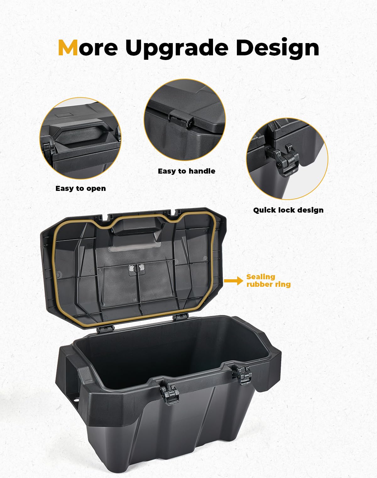 KEMIMOTO 82QT UTV Rear Cargo Storage Box Compatible with 2024/2025/2026 Polaris RZR XP 1000/4 1000 Accessories Rear Bed Box Water Resistant with Two Lockable Latches Replace OEM #2889611