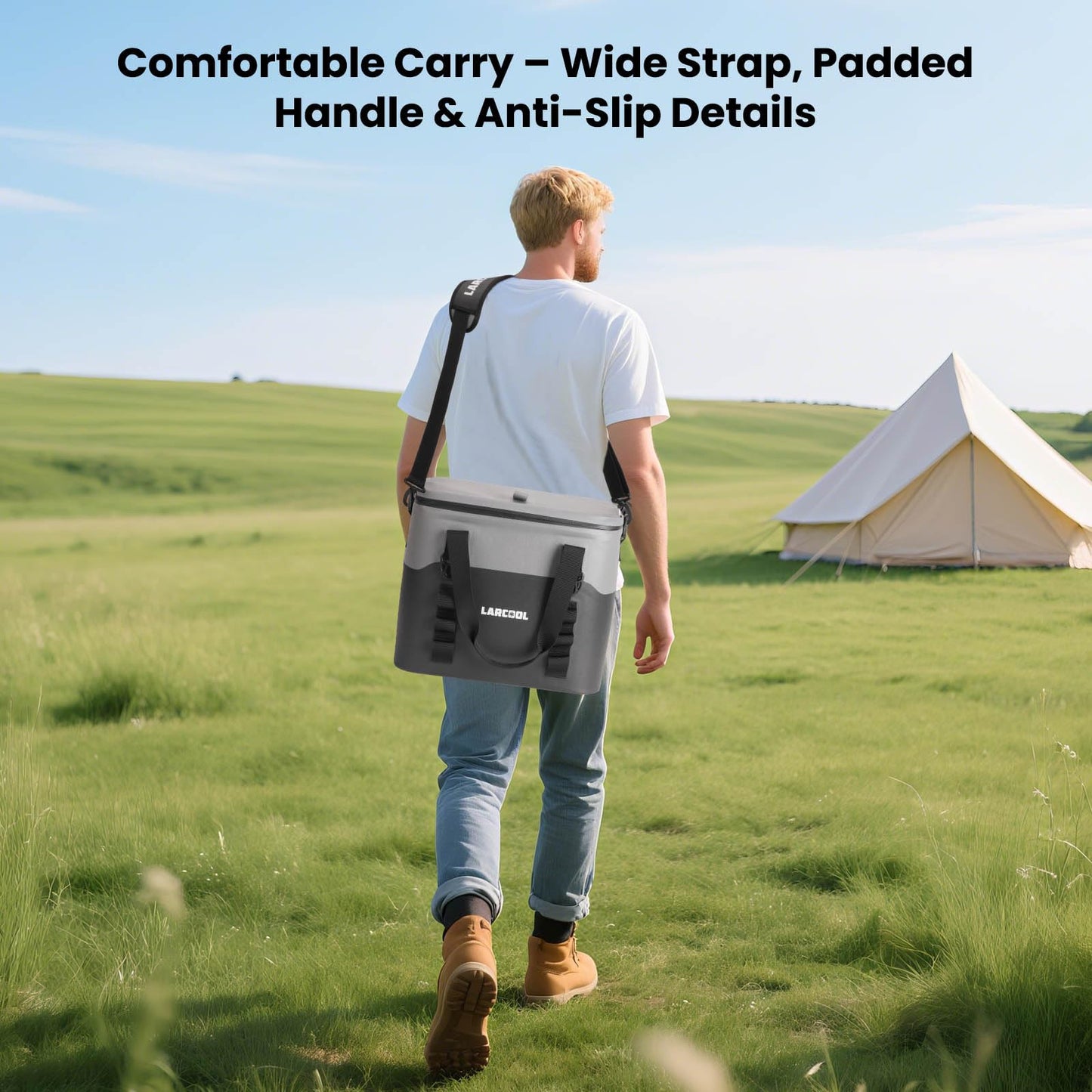LARCOOL Ultra -Tough 24 Can Soft Cooler Bag | Insulated Waterproof Portable Ice Chest with Adjustable Strap | Large Leak-Proof Lunch Coolers Box for Beach | Travel | Camping | Car | Hiking