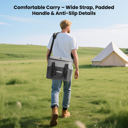LARCOOL Ultra -Tough 24 Can Soft Cooler Bag | Insulated Waterproof Portable Ice Chest with Adjustable Strap | Large Leak-Proof Lunch Coolers Box for Beach | Travel | Camping | Car | Hiking