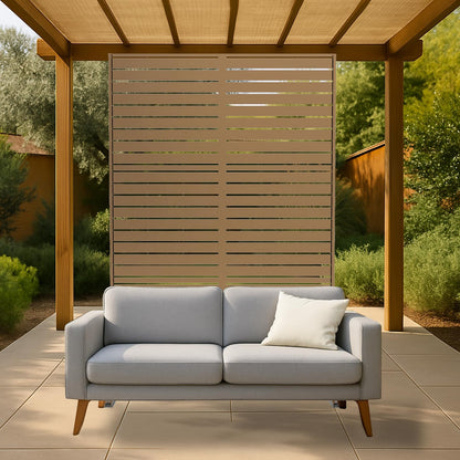 Garvee Metal Privacy Screen Outdoor, 72" h×47" w Balcony Patio Privacy Screen, Freestanding Privacy Fence, Decorative Panel, Patio Room Divider for Garden, Balcony, Deck