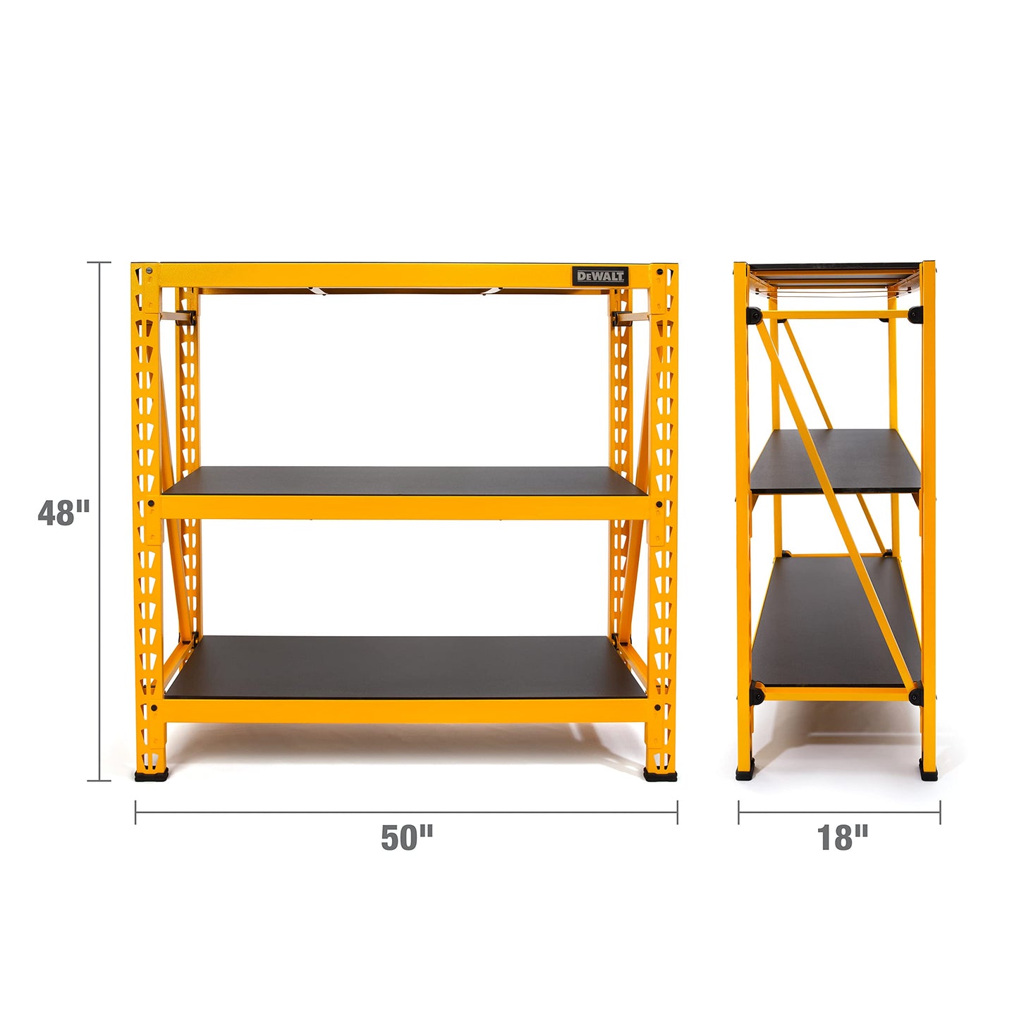 DEWALT 4-Foot Tall, 3-Shelf Industrial Workshop/Garage Storage Rack, Total Capacity: 4,500 lbs.
