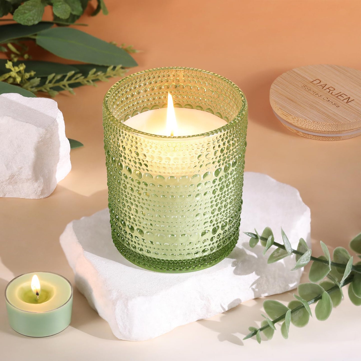Eucalyptus & Sage Soy Scented Candles for Home- 6.3oz 42H Natural Soy Wax Aromatherapy Jar Candle with Strong Scent, Decorative Aesthetic Candles for Relax, Meditation, Bathroom, Luxury Gift for Women