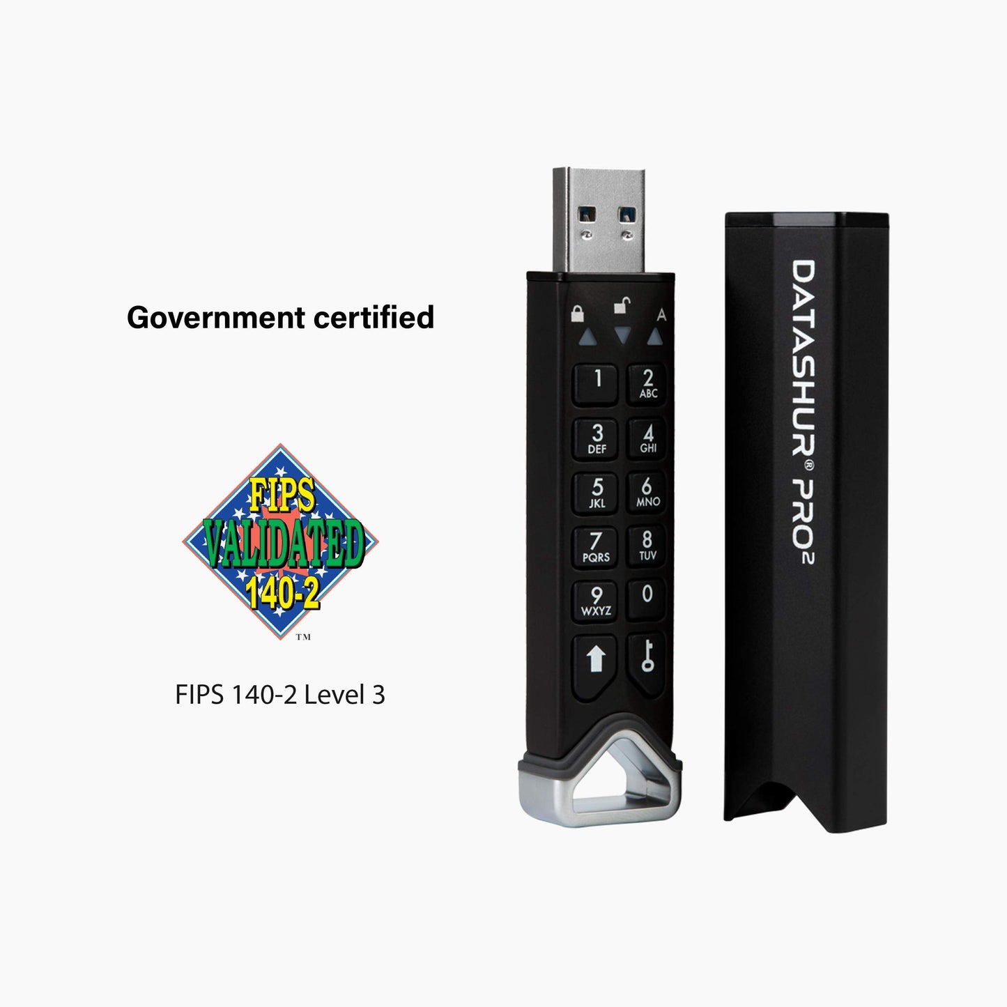 iStorage datAshur PRO2 256 GB | Secure Flash Drive | FIPS 140-2 Level 3 Certified | Password protected | Dust/Water-Resistant