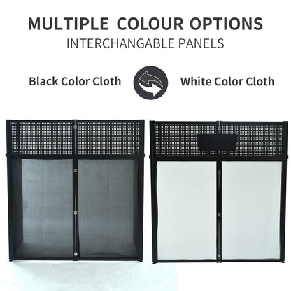 Wuyule Portable DJ Facade Table Station - 40 * 40 * 20 Inches Event Booth With Black and White Scrims, Padded Carrying Bag, Metal Frame Foldable Panel