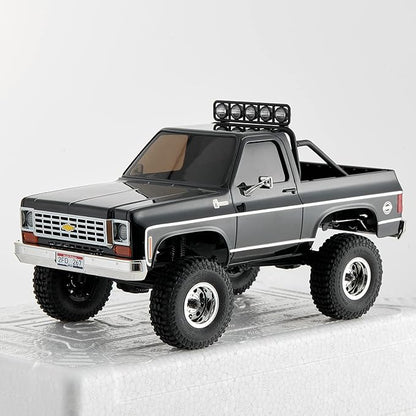 BEEZRC FMS 1/24 RC Crawler Officially Licensed Chevy K5 Blazer RC Car FCX24 RTR RC Pickup Truck SUV 4WD 2.4GHz Hobby RC Model 8km/h Mini car RC Off-Road Remote Control Car (Black)