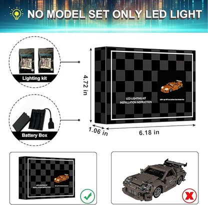 LED Light Kit for Lego 42204 Fast and Furious Supra-MK4 Set Compatible with Lego 42204 Building Blocks Model(Not Include Blocks Set)