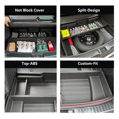 QXZcar Heavy-Duty Trunk Organizer for 2023-2025 Honda CR-V, Insert Cargo Rear Hatch Hidden Storage Box fits CRV EX EX-L LX Touring Accessories