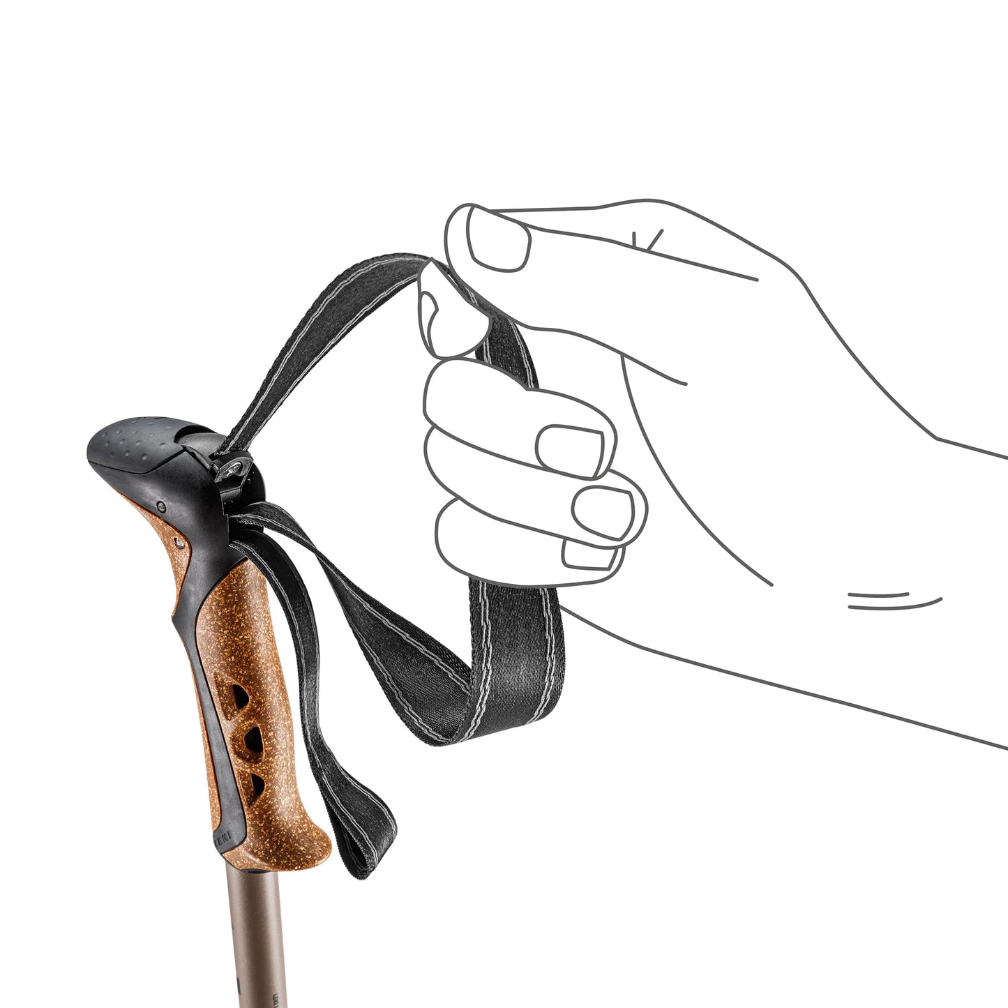 LEKI Khumbu Trekking Poles - Aluminum Collapsible Lightweight Walking Poles for Hiking & Backpacking - Black-Pale Clay Light-Pale Clay Dark - 110-145 cm