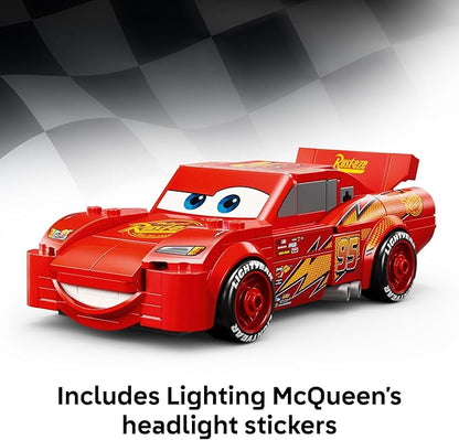LEGO Speed Champions Lightning McQueen Toy - Disney Pixar Cars Building Blocks for Kids Boys &amp Girls Ages 9+ - Pretend Play Race Car &amp Bedroom Shelf Display - 77255