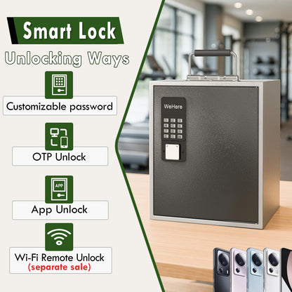 WeHere 36 Slots Cell Phone Locker with Smart Lock, Portable Phone Storage Locker Box for Classroom School,Storage Phone