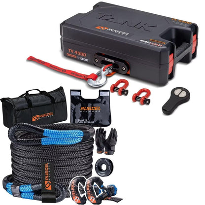 Portable Electric Winch and Kinetic Recovery Rope Kit
