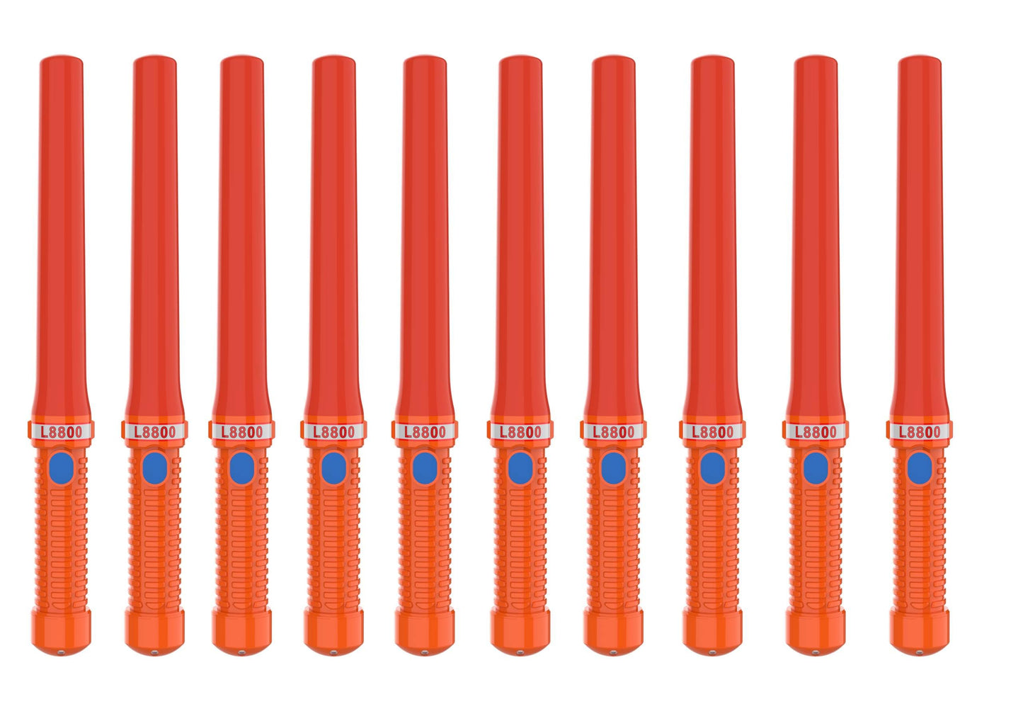 ITENGHUA 16 inch LED Traffic Control Batons, Signal Traffic Wand with 2pc C Dry-Cell Batteries(Not Include), Safety Air Marshaling Wand for Parking, Airport and Road Traffic Contol, Orange 10PCS