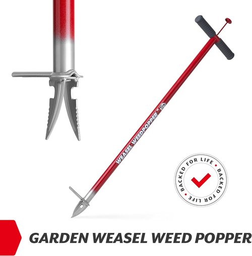 Garden Weasel WeedPopper Step & Twist - Ergonomic Stand-Up Weed Puller Tool for Dandelion & Crabgrass Removal | Heavy-Duty Black Design | Model 95206-A