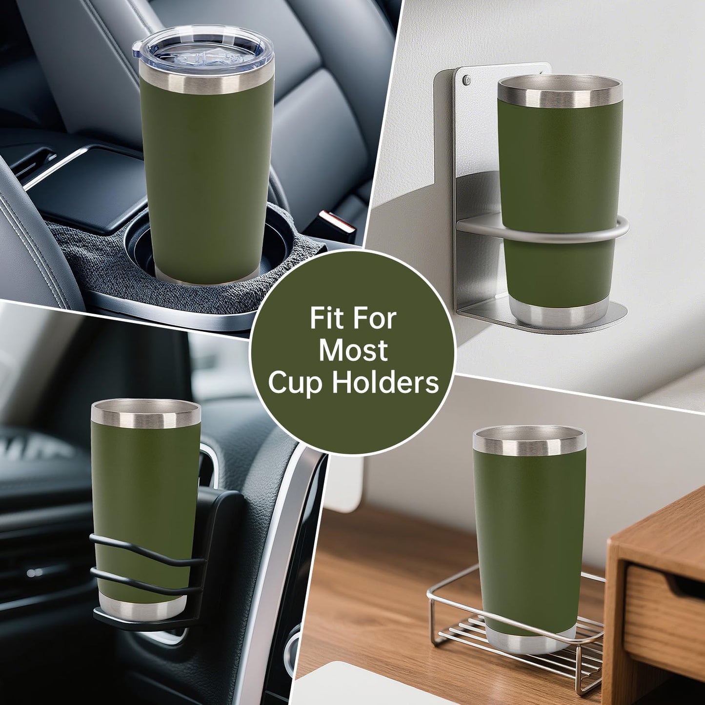 IEOVIEE 32 Pack, 20oz Stainless Steel Bulk Tumblers with Lids and Straws, Double Wall Insulated Travel Coffee Mug, Durable Powder Coated Tumbler Bulk Cup for Cold and Hot Drinks(Army Green)