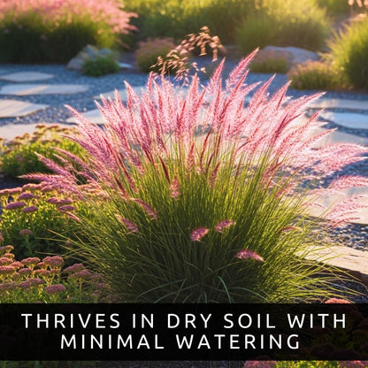 Purple Love Grass (Eragrostis spectabilis) Live Plant Plug – Native Ornamental Grass – Airy Pink-Purple Blooms – Drought Tolerant Perennial for Full Sun (1)