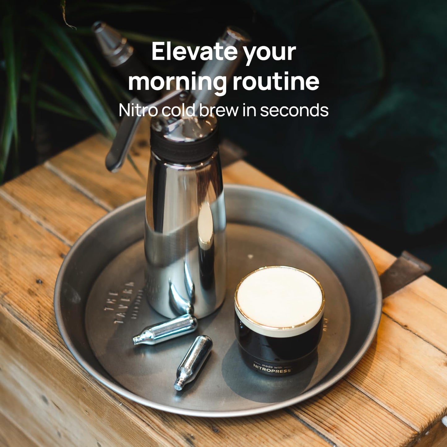 Original NitroPress - Nitro Cold Brew Coffee Maker Kit | Includes 10 Nitrogen Cartridges | Portable Infuser for Nitro Drinks, Cold Brew, Cocktails & Tea at Home or On the Go | Gift for Coffee Lovers