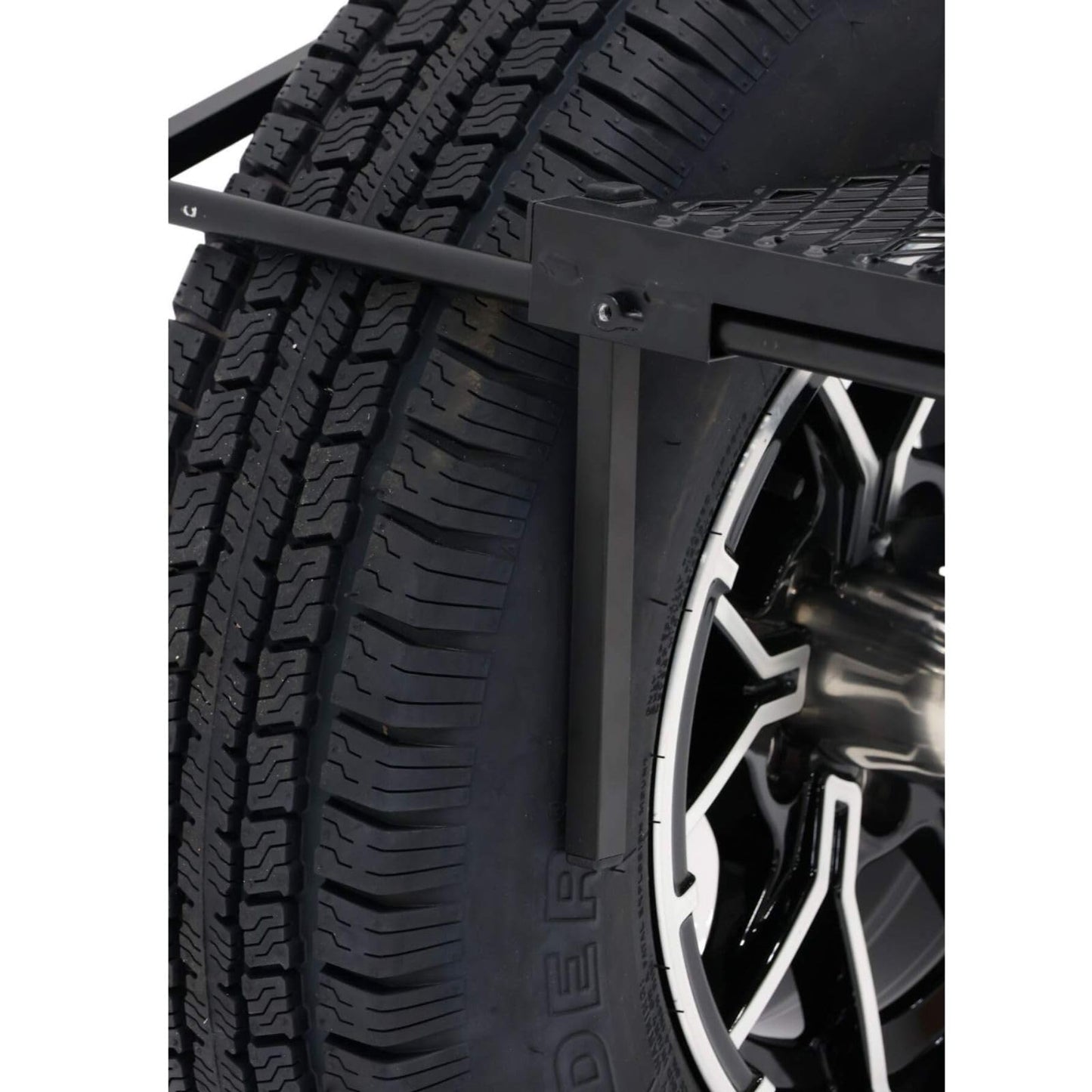Tire Table Medium Steel Camping Table fits Tires Up to 40" | 50 Pound Capacity | Black Powder-Coated Finish | No Tool or Hitch Required | 23.5" x 27" x 1.5"