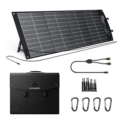 ELECAENTA 120W HPBC Portable Solar Panel for Jackery/EF Ecoflow/Bluetti/Anker Power Station, 25.4% Conversion, PD 60W USB C Fast Charging, Foldable Solar Charger for RV Camping Off Grid Blackout