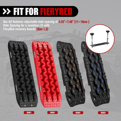 FieryRed Recovery Traction Boards, 2PCS with Mounting Kit
