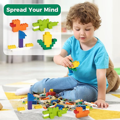 1000 Pieces Building Blocks Classic Stackable Base Plates 3 6.3 x 6.3 Blue Gray and Green Base Plates Compatible with All Major Brands