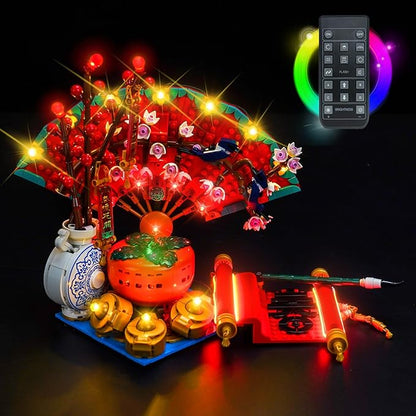 Upgraded Led Light Kit Compatible with Lego Good Fortune Building Set RC Version Compatible with Lego 80117 (Model Not Included)