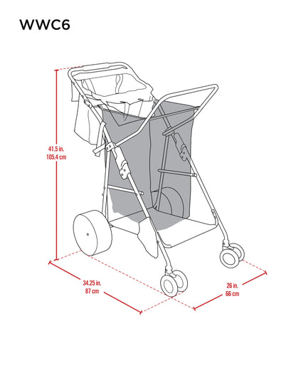 Rio Beach Wonder Wheeler Deluxe Utility, Lawn, and Beach Foldable Cart, Blue Print