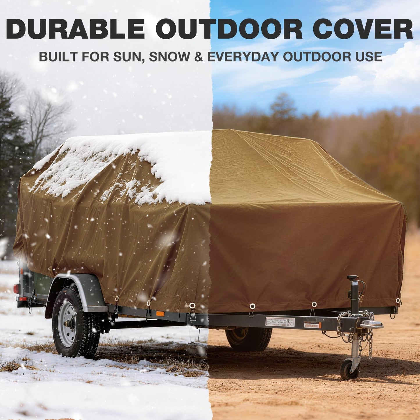 Winpull Heavy Duty Canvas Tarp 12x20 ft, 12oz (350 GSM) Polyester Canvas Water-Resistant Tarp with Rustproof Grommets, Tear-Resistant Outdoor Cover for Wood Piles, Camping, Trailer & Equipment