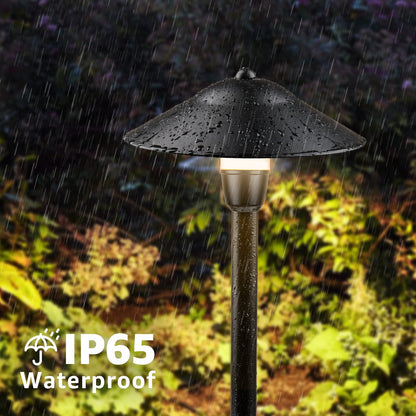 SUNVIE LED Pathway Lights 12-24V 3W IP65 Waterproof Aluminum Black 2 Pack