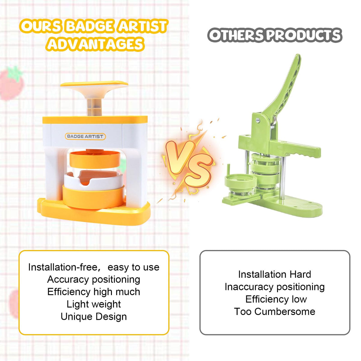Button Maker Machine,2.71inch Pin Maker Machine with 48 pcs Button Parts,DIY Pin Button Maker Press Machine with Blank Round Sheet,Badge Protective Cover, Circle Cutter,Magic Book Present Box